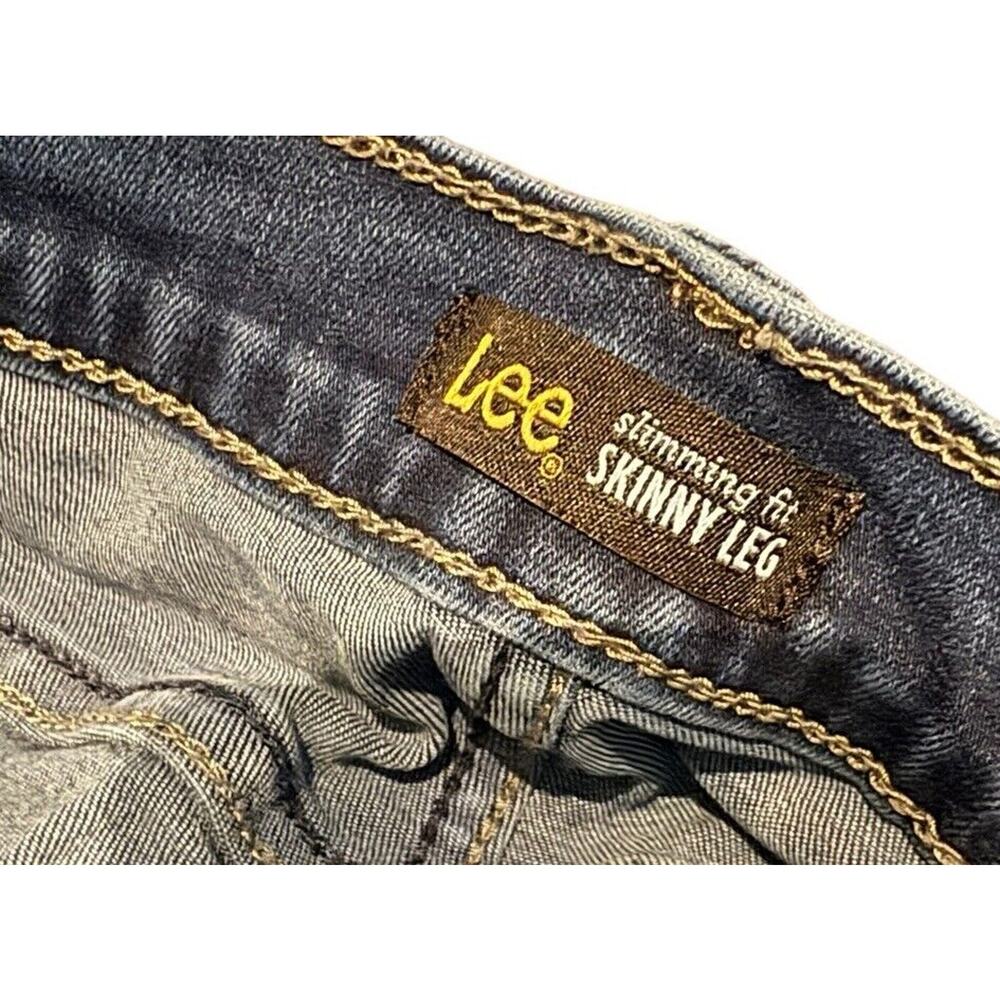 Lee Slimming Fit Skinny Leg Mid Rise‎ Jeans 12P 12 Petite Dark Blue Wash READ - Picture 4 of 10